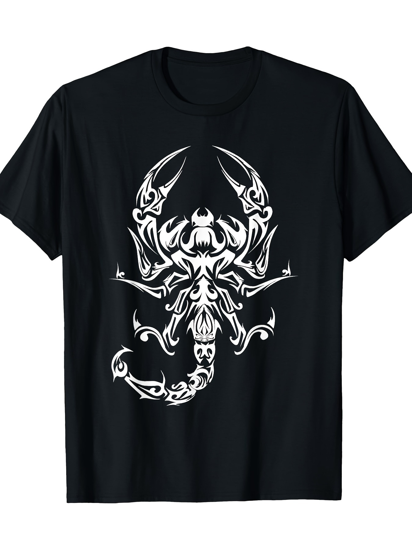 Men's Graphic T-Shirt Ornate Tribal Lines Forming Fierce Foreboding Detailed Scorpion