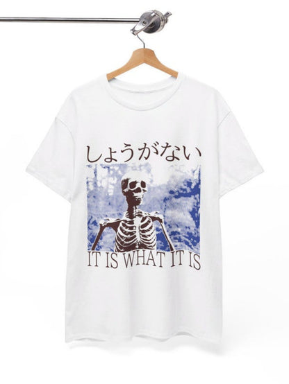 Men's Graphic T-Shirt It Is What It Is Dark Forest Background Skeleton