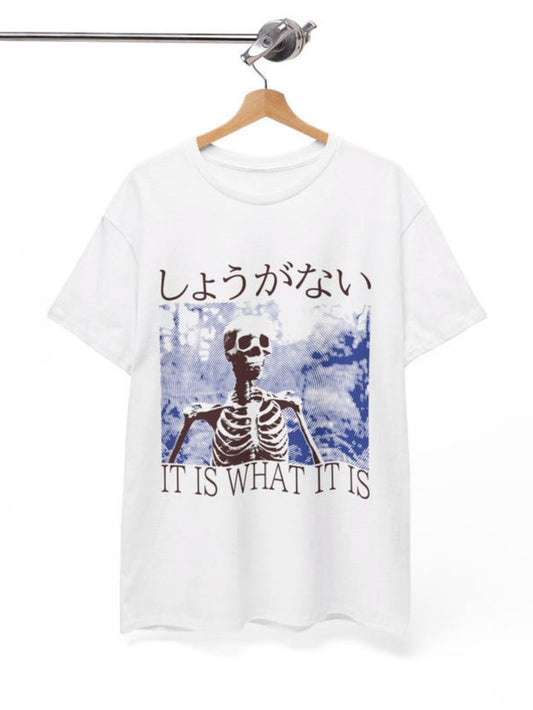 Men's Graphic T-Shirt It Is What It Is Dark Forest Background Skeleton