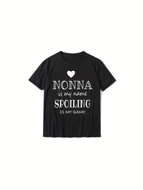 Men's Graphic T-Shirt Heart With Playful Lettering Statement Nonna Spoiling Game T Shirt