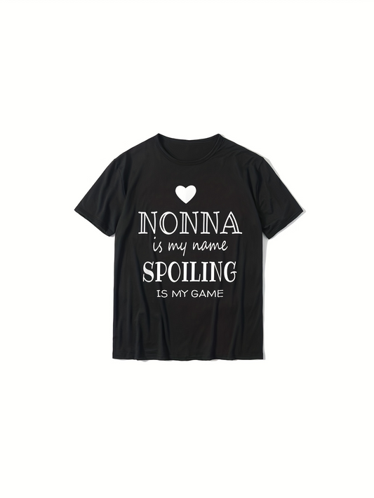 Men's Graphic T-Shirt Heart With Playful Lettering Statement Nonna Spoiling Game T Shirt