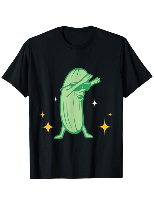 Men's Graphic T-Shirt Shining Cartoon Stars With Dancing Dab Pose Pickle