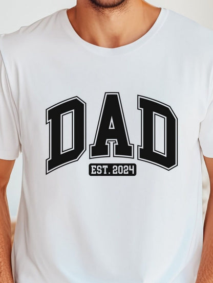 Men's Graphic T-Shirt Dad Est 2024 Bold Letters With Clean Modern Style Typography