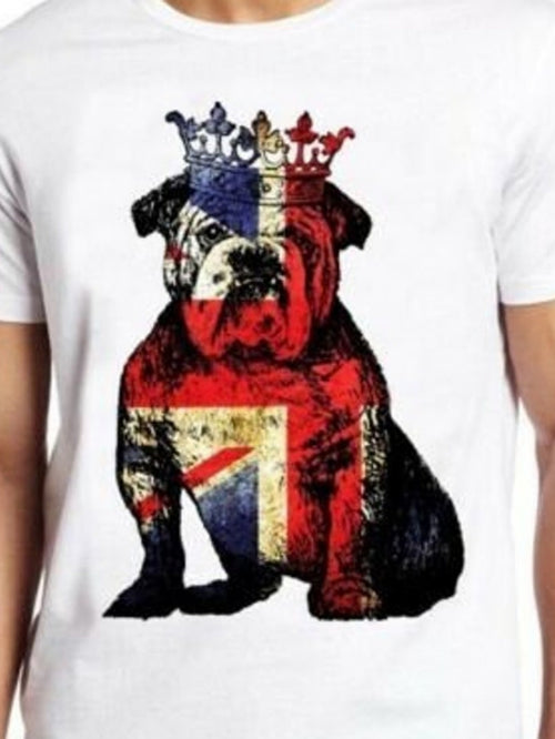 Men's Graphic T-Shirt Royal Bulldog With Bold British Union Jack Flag