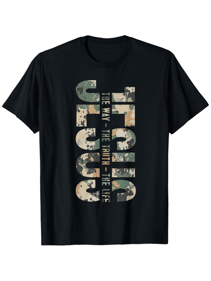 Men's Graphic T-Shirt The Way The Truth The Life With Camouflage Letters Jesus
