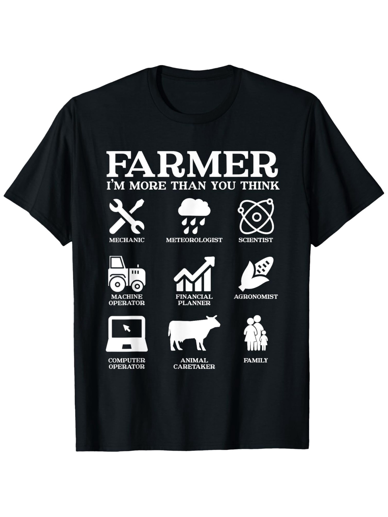 Men's Graphic T-Shirt Farmer More Than You Think Icons And Animal Livestock