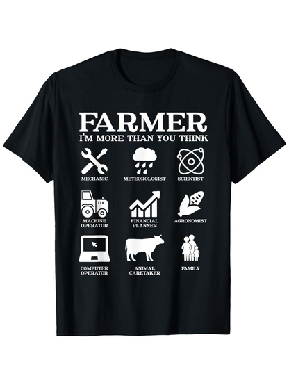 Men's Graphic T-Shirt Farmer More Than You Think Icons And Animal Livestock