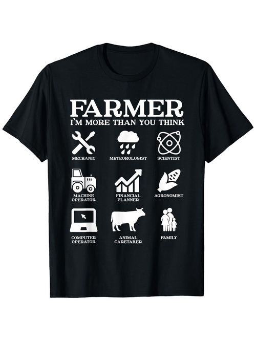 Men's Graphic T-Shirt Farmer More Than You Think Icons And Animal Livestock