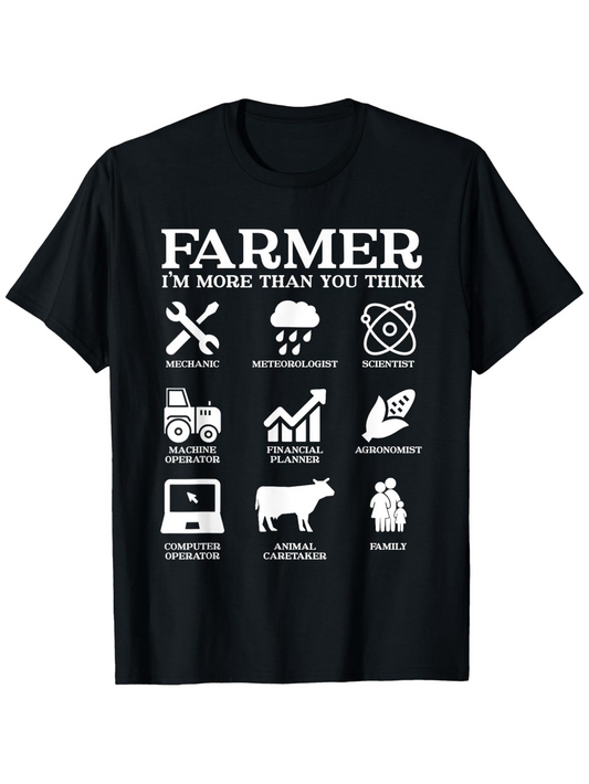 Men's Graphic T-Shirt Farmer More Than You Think Icons And Animal Livestock