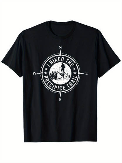 Men's Graphic T-Shirt Hiked The Precipice Trail With Mountains And Compass Design