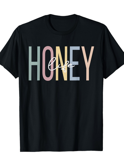 Men's Graphic T-Shirt Pastel Lettering Life Quote Honey