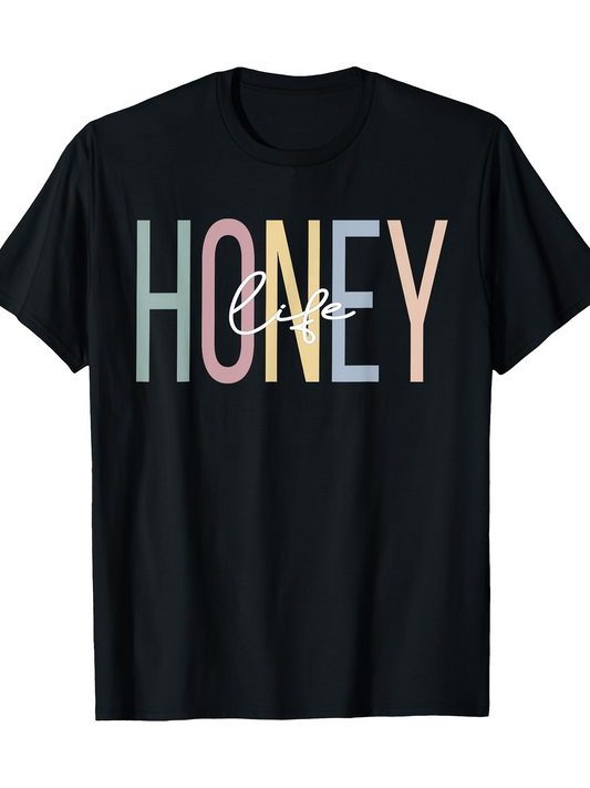 Men's Graphic T-Shirt Pastel Lettering Life Quote Honey