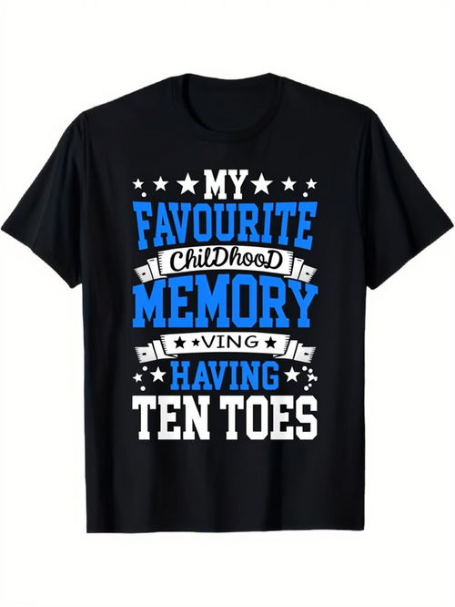 Men's Graphic T-Shirt My Favourite Childhood Memory Having Ten Toes Surrounded By Stars