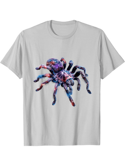 Men's Graphic T-Shirt Colorful Abstract Patterns With Cosmic Splashes And Artistic Tarantula Spider
