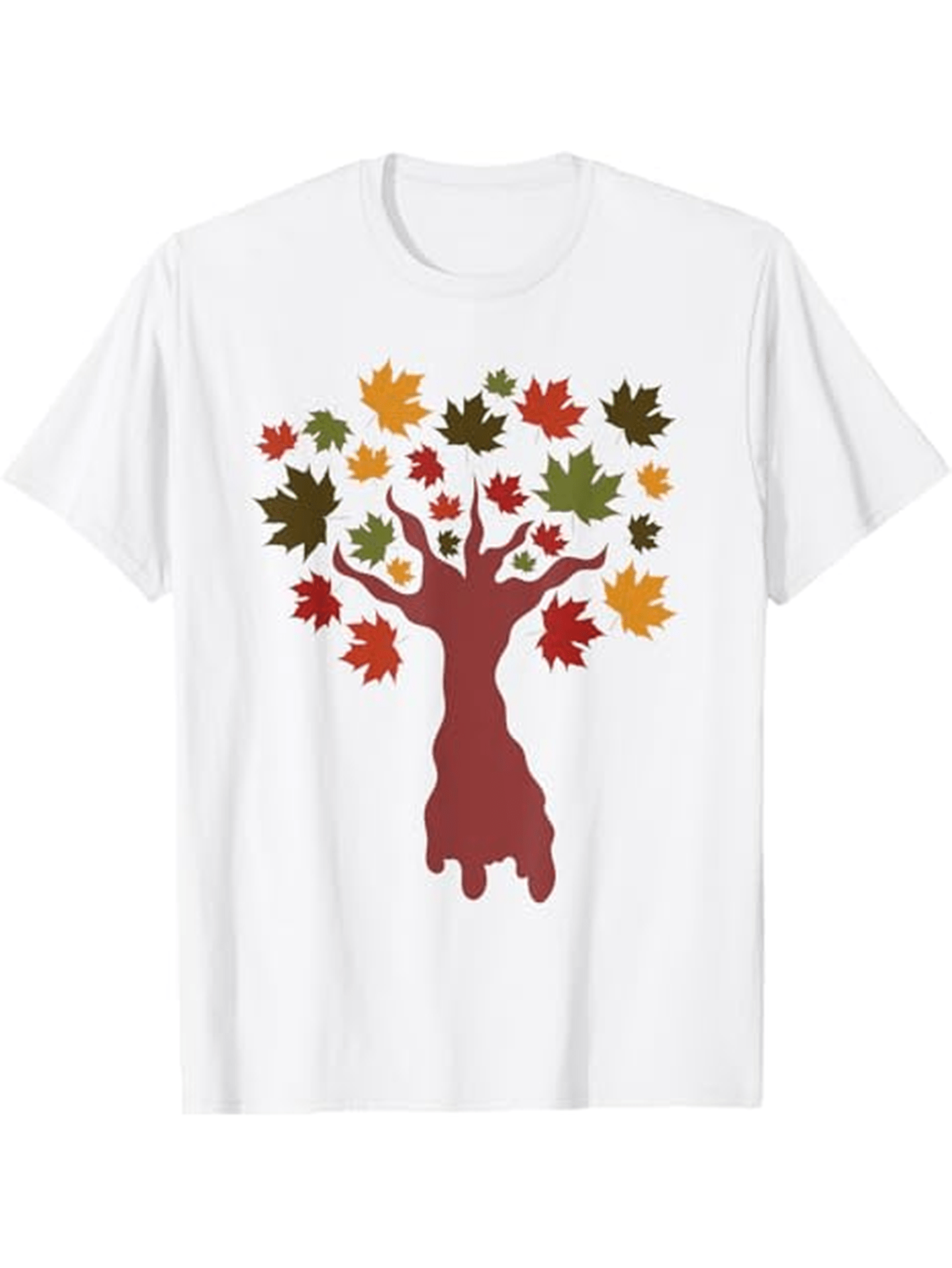 Men's Graphic T-Shirt Colorful Autumn Leaves Scattered Around Spreading Branches Of Maple Tree