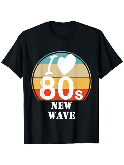 Men's Graphic T-Shirt I Love 80s Retro Sunset With Bold Typographic New Wave Theme