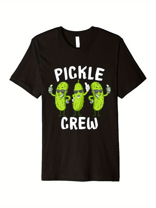 Men's Graphic T-Shirt Pickle Crew Trio Dancing Cartoon Funny Pickle Characters