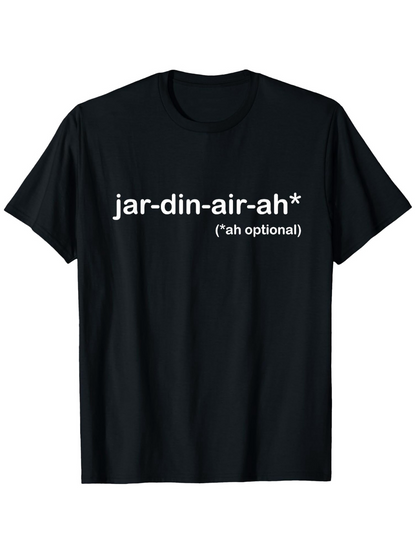 Men's Graphic T-Shirt Jar Din Air Ah Pronunciation Guide On Minimalist Black T Shirt