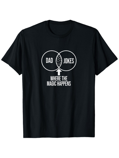 Men's Graphic T-Shirt Where The Magic Happens With Intersecting Circles Diagram Text