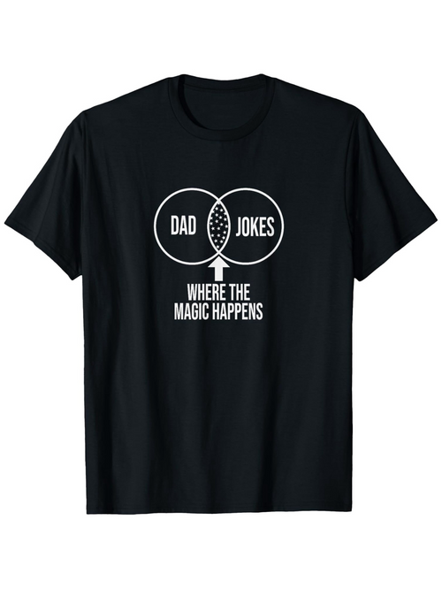 Men's Graphic T-Shirt Where The Magic Happens With Intersecting Circles Diagram Text