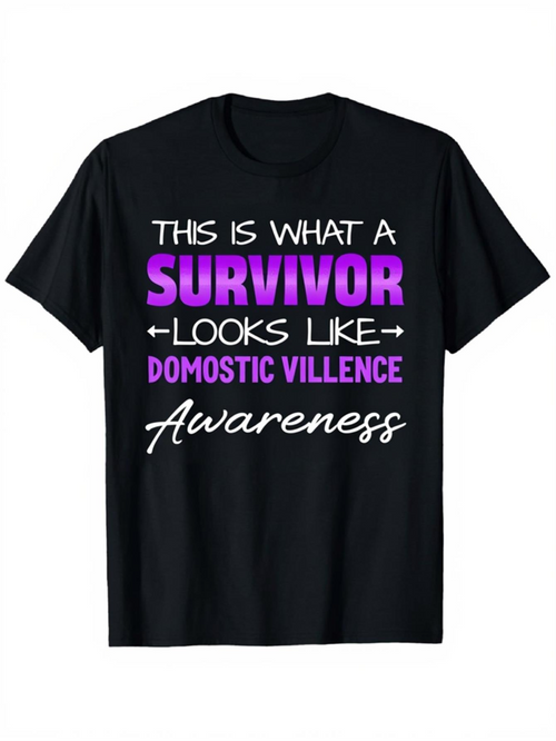 Men's Graphic T-Shirt This Is What A Survivor Looks Like Domestic Violence Awareness Shirt