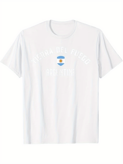 Men's Graphic T-Shirt Minimal Blue Stripe Graphic In The Center Of White T Shirt