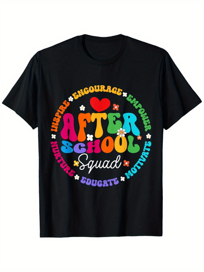 Men's Graphic T-Shirt After School Squad Colorful Text Surrounded By Inspirational Words