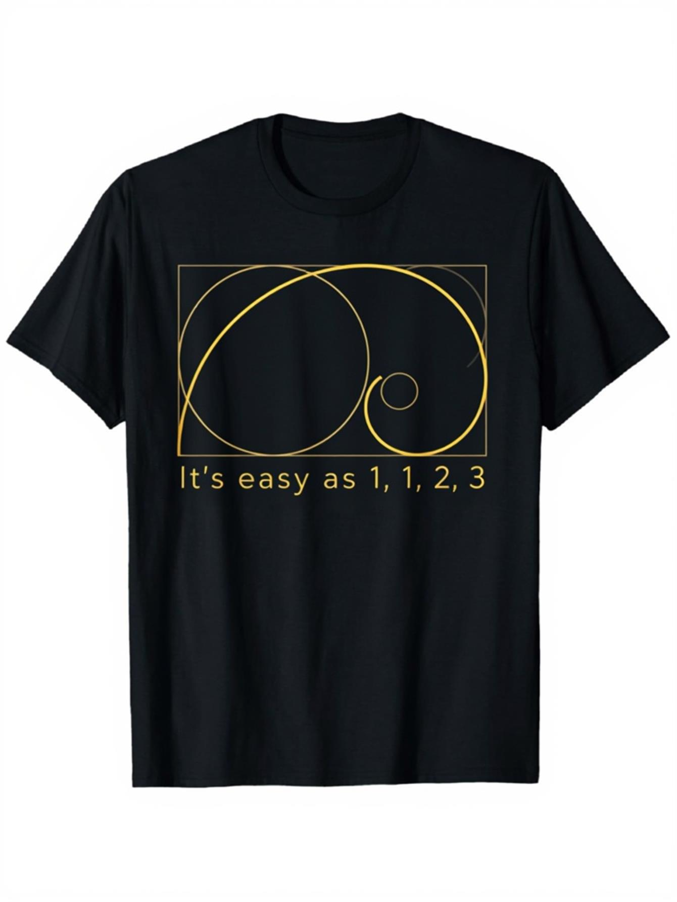 Men's Graphic T-Shirt Its Easy As Simple Golden Ratio And Fibonacci Spiral