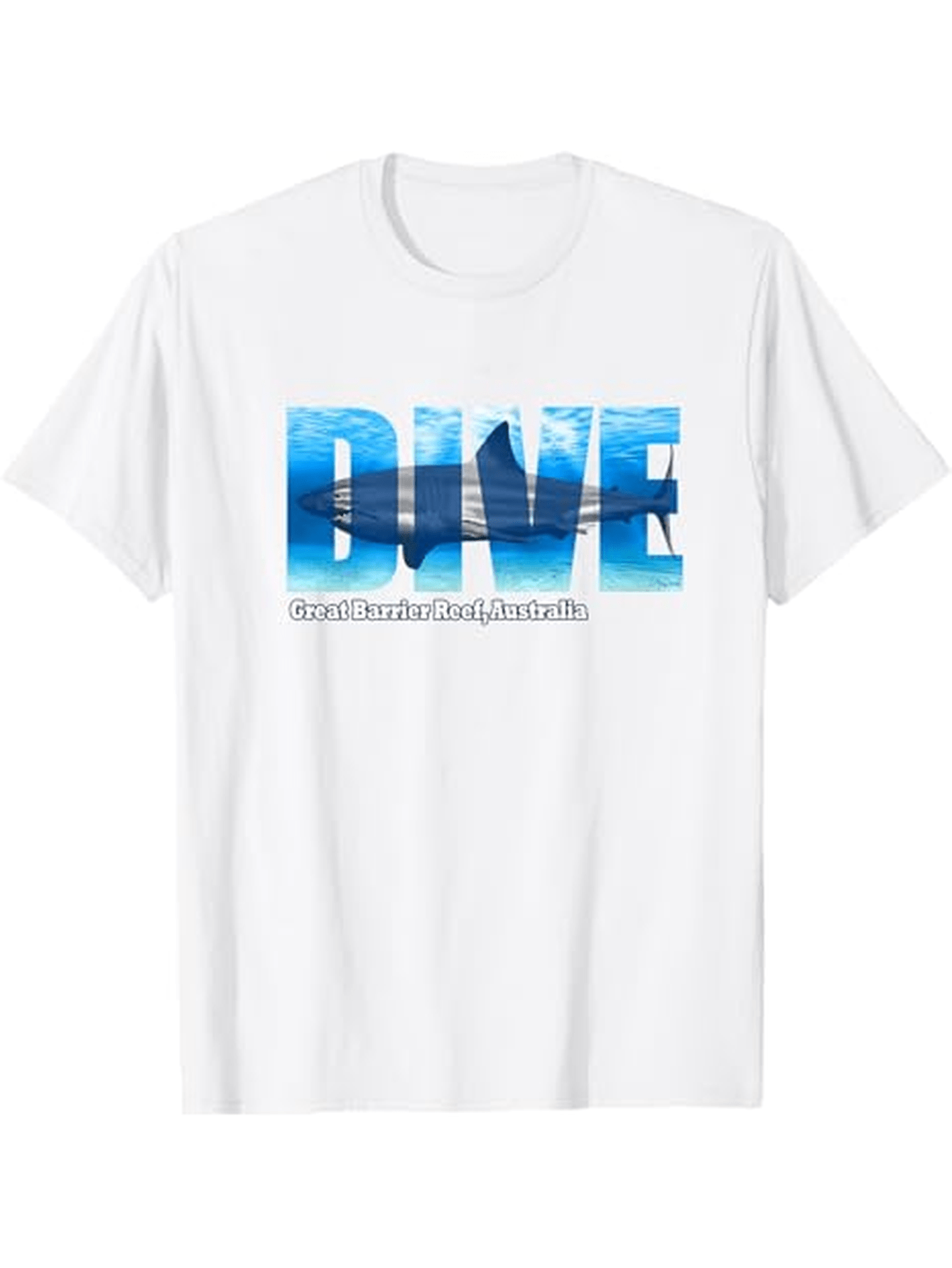 Men's Graphic T-Shirt Dive Ocean Blue Water Ripples Glowing Light Over Underwater Scene Dive