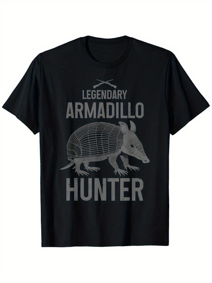 Men's Graphic T-Shirt Legendary Armadillo Hunter Graphic With Vintage Engraved Armadillo Illustration