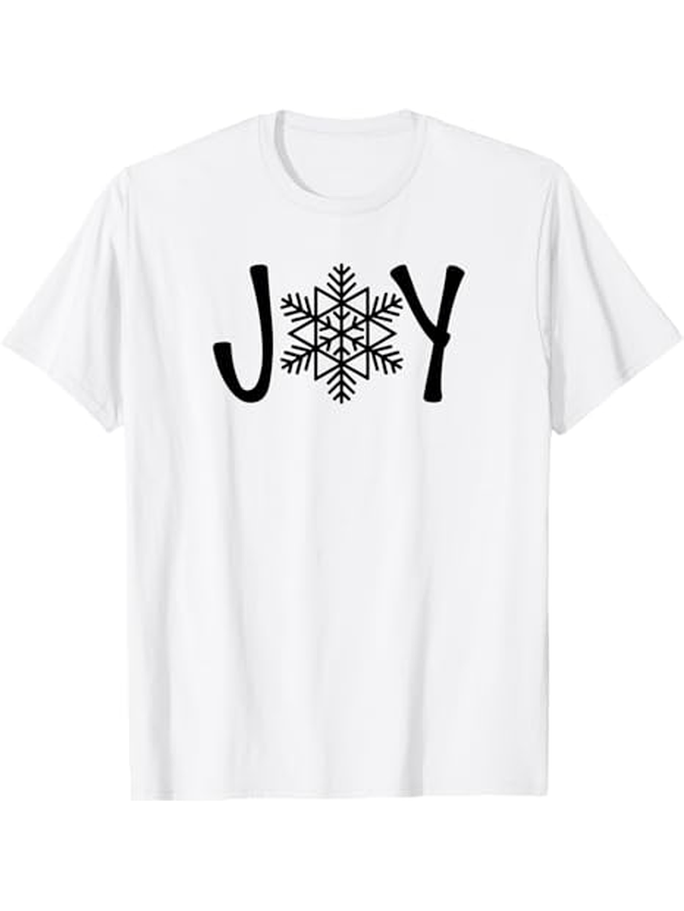 Men's Graphic T-Shirt Joy With Central Snowflake Graphic And Clean White Fabric T Shirt