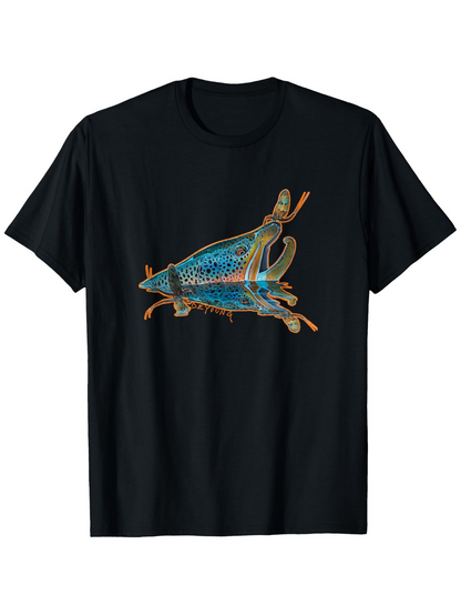 Men's Graphic T-Shirt Vivid Blue Botanical Stems Displayed On Elegant Insect Wings Grasshopper