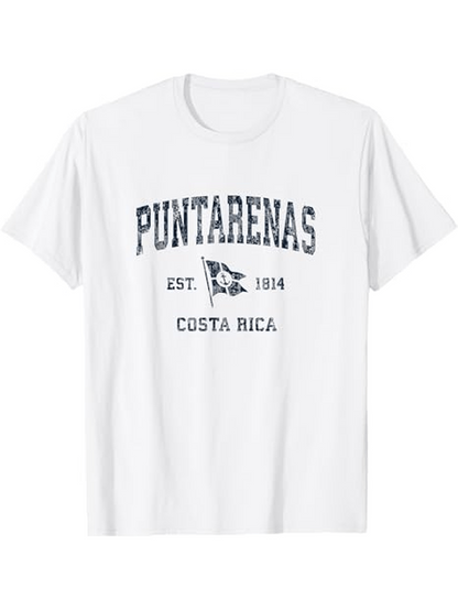 Men's Graphic T-Shirt Puntarenas Established Flag And Costa Rica Graphic T Shirt