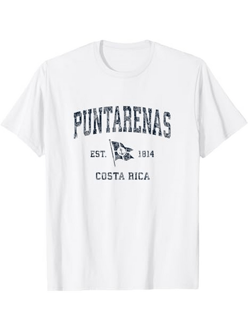 Men's Graphic T-Shirt Puntarenas Established Flag And Costa Rica Graphic T Shirt