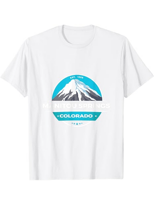 Men's Graphic T-Shirt Colorado Mountain Peaks With Snowy Summit And Blue Sky