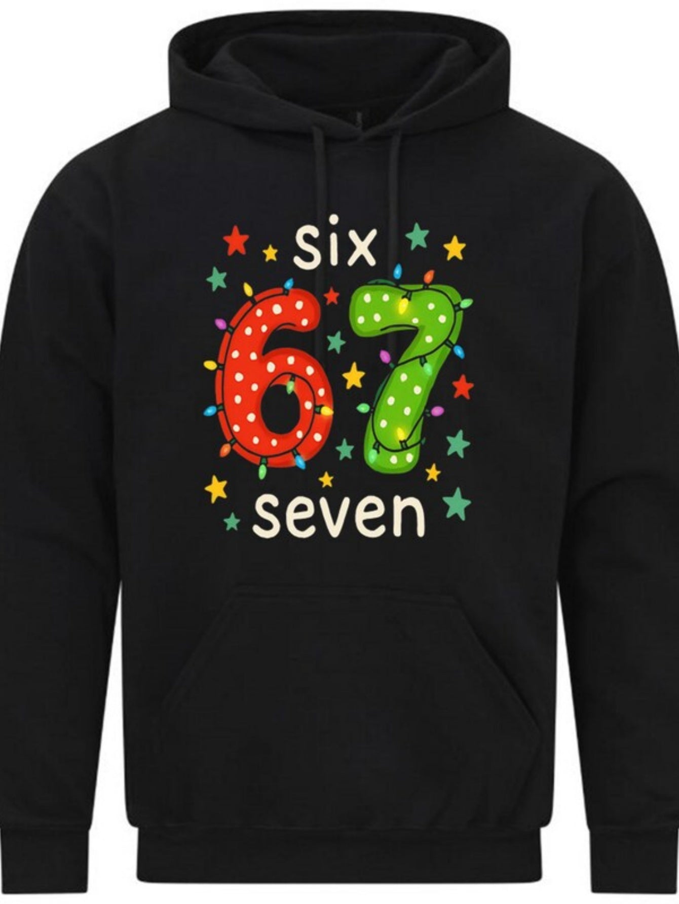 Men's Graphic Hoodie Colorful Polka Dot Stars Surrounding Number Balloons Hoodie