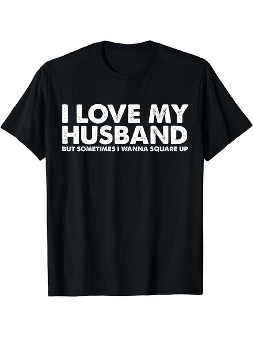 Men's Graphic T-Shirt I Love My Husband With Playful Bold Statement On Solid T Shirt