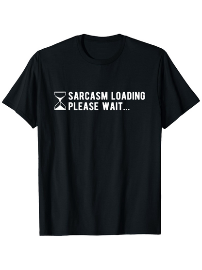 Men's Graphic T-Shirt Sarcasm Loading Please Wait Simple Hourglass Print Black T Shirt