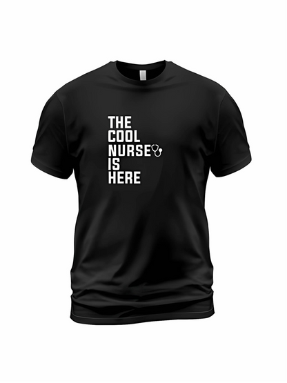 Men's Graphic T-Shirt The Cool Nurse Is Here Modern Typography Minimalist Statement Nurse