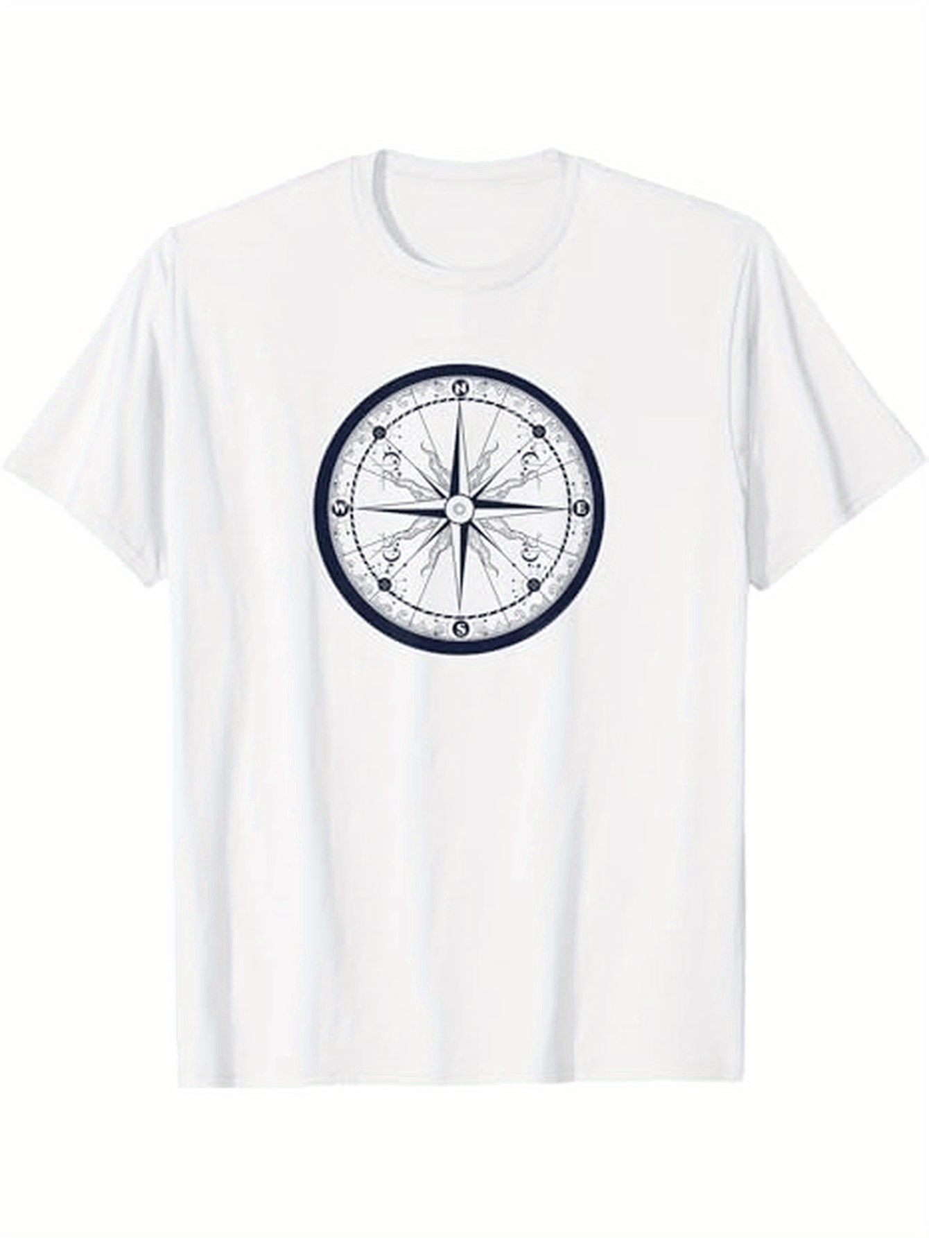 Men's Graphic T-Shirt Intricate Nautical Design With Navigational Lines And Compass Rose Central Compass