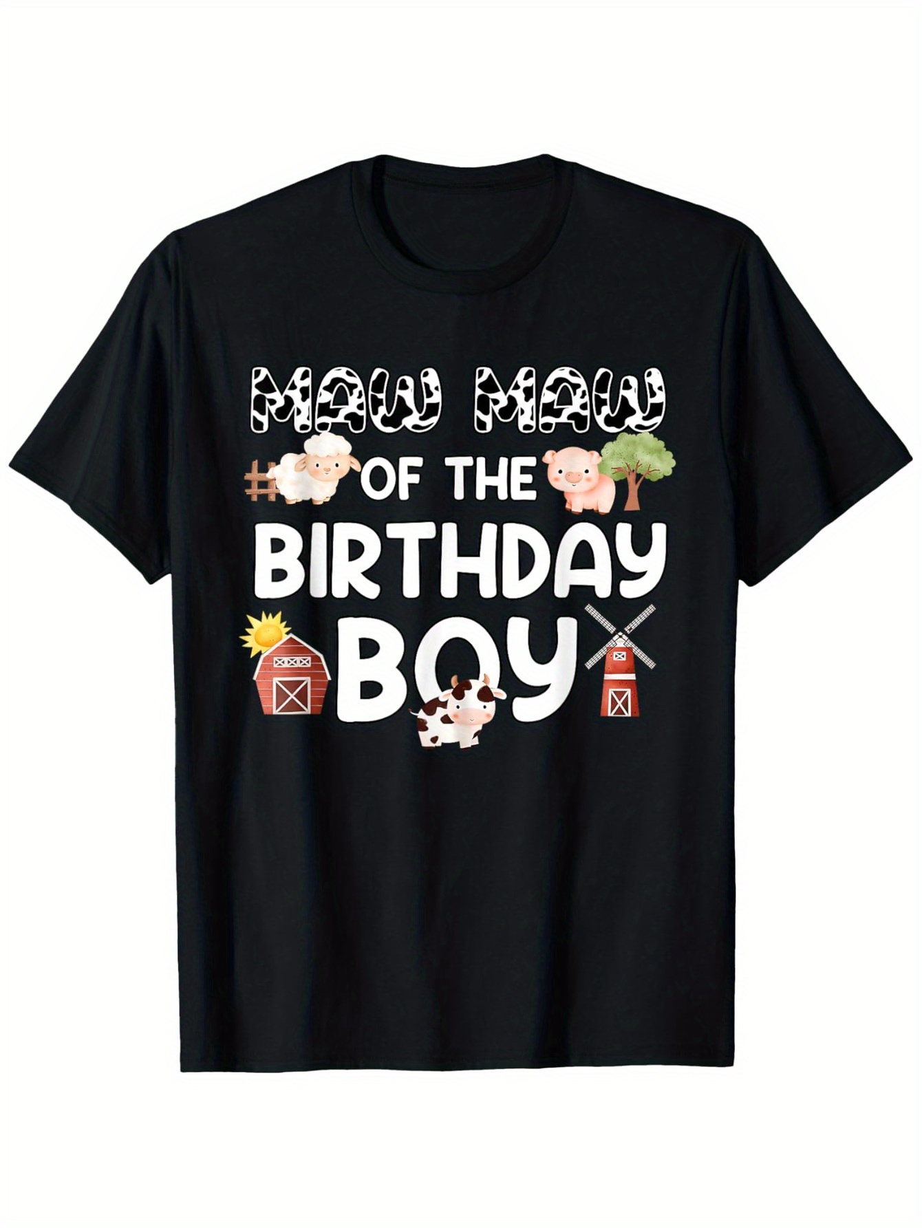 Men's Graphic T-Shirt Moo Moo Of The Birthday Boy With Cartoon Cows And Farmhouse Party Theme