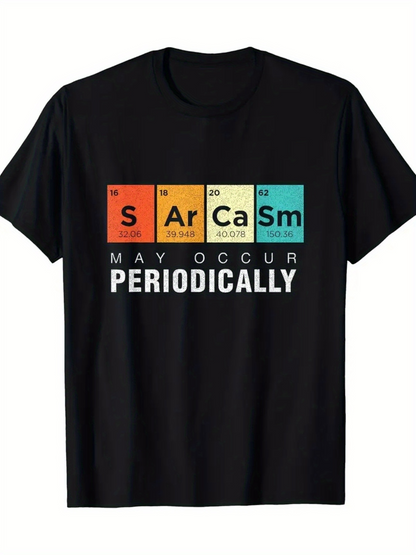 Men's Graphic T-Shirt May Occur Periodically Colorful Chemistry Blocks Sarcasm Shirt
