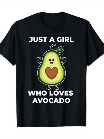 Men's Graphic T-Shirt Just A Girl Who Loves Avocado Cheerful Cartoon Standing Avocado