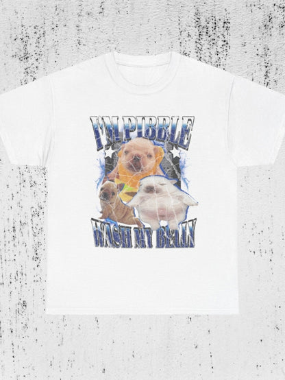 Men's Graphic T-Shirt Impossible With My Brain Surrounded By Glowing Blue Stars Baby Animals