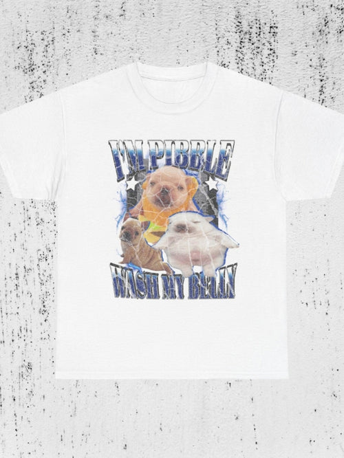 Men's Graphic T-Shirt Impossible With My Brain Surrounded By Glowing Blue Stars Baby Animals