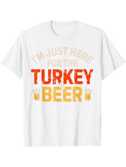 Men's Graphic T-Shirt Im Just Here For The Turkey And Cold Beer Mug