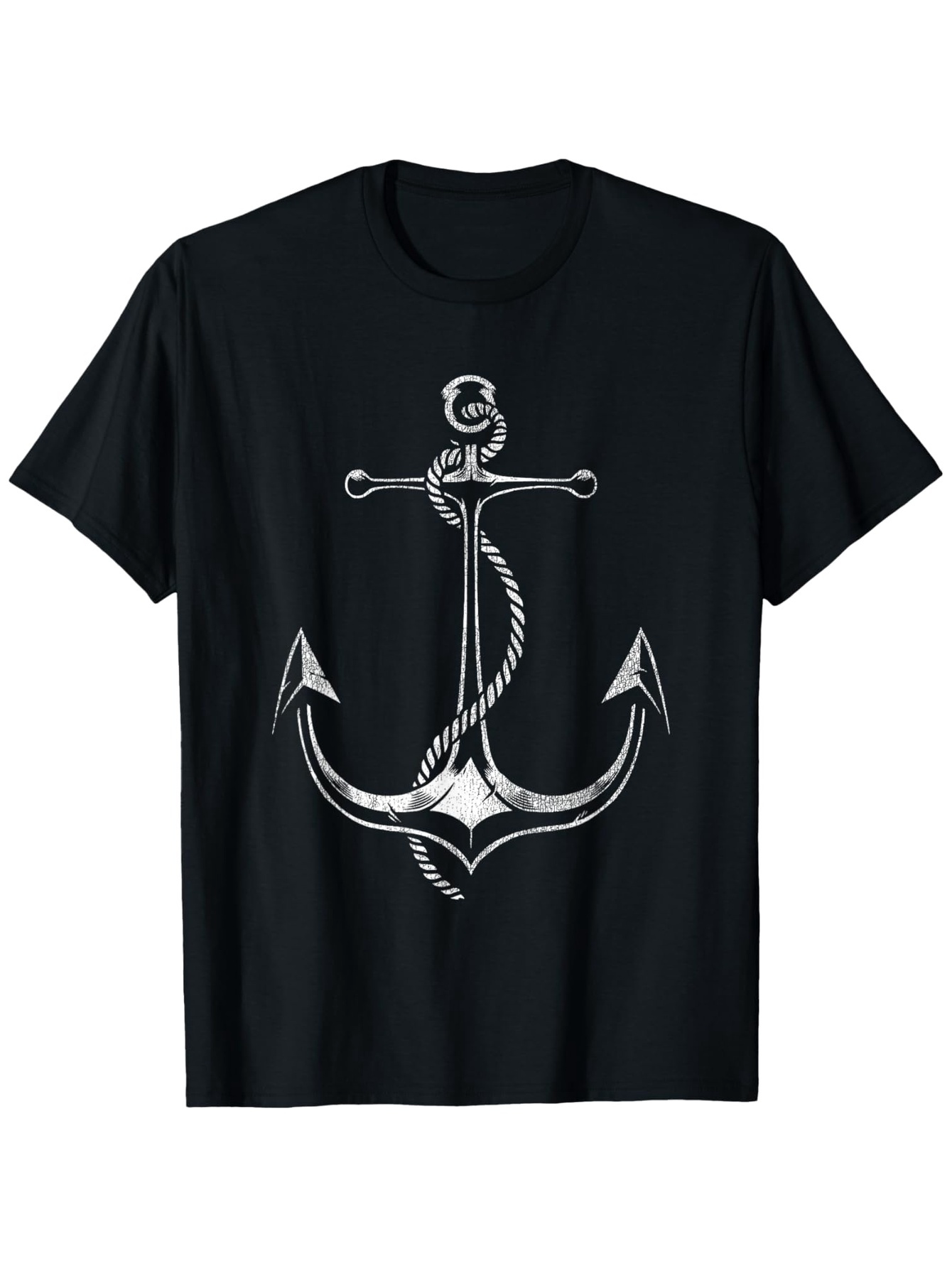 Men's Graphic T-Shirt Shiny Rope With Metallic Reflection Surrounding A Silver Anchor