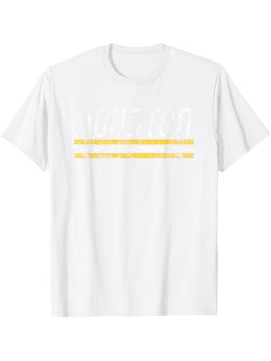 Men's Graphic T-Shirt Faded Yellow Stripes With Bold Layered Brush Stroke Motif