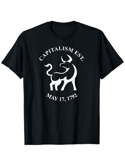 Men's Graphic T-Shirt Capitalism Est May Seventeenth Historical Bull Symbol