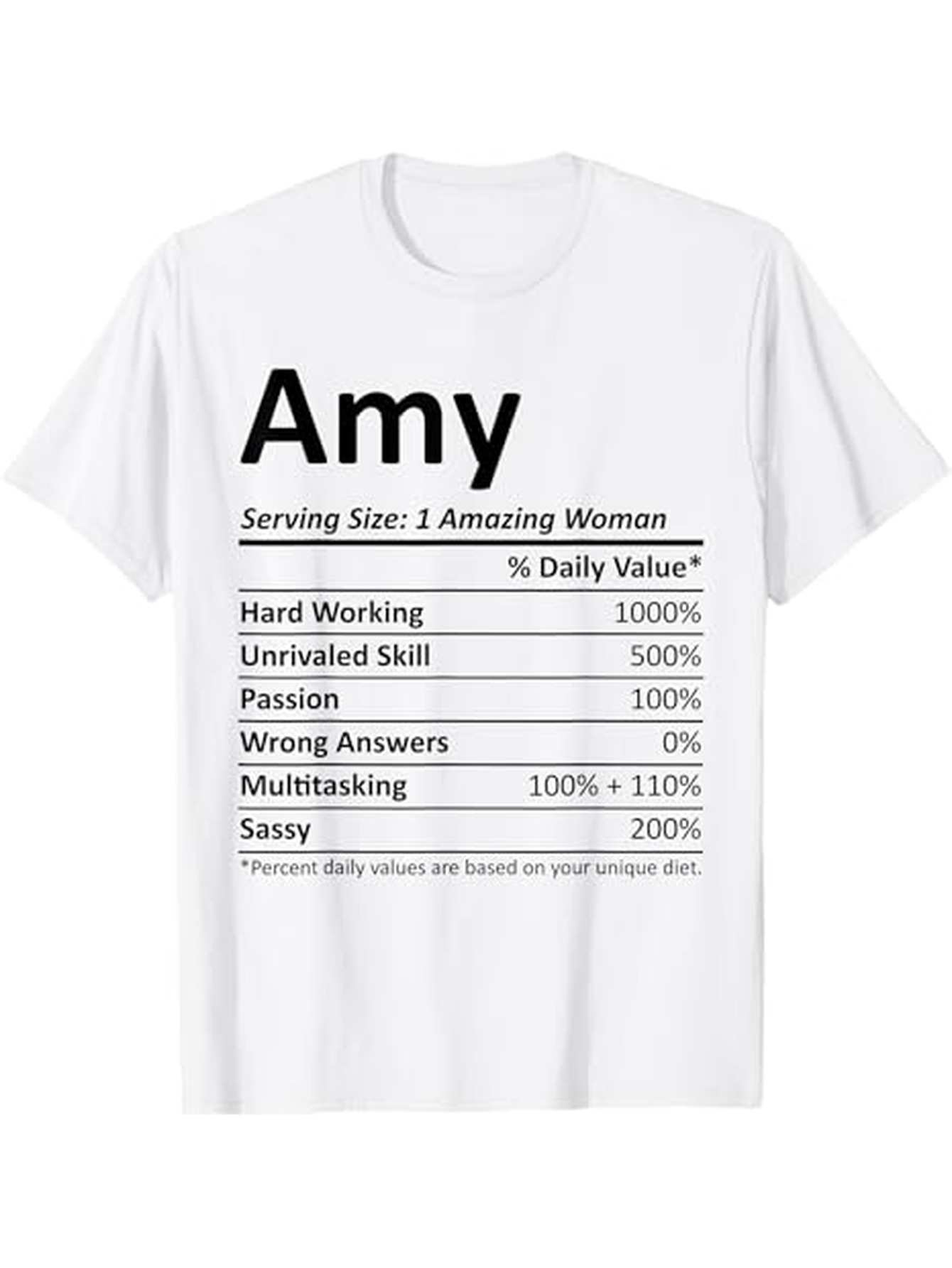 Men's Graphic T-Shirt Amy Amazing Woman Skill And Sass Facts Chart